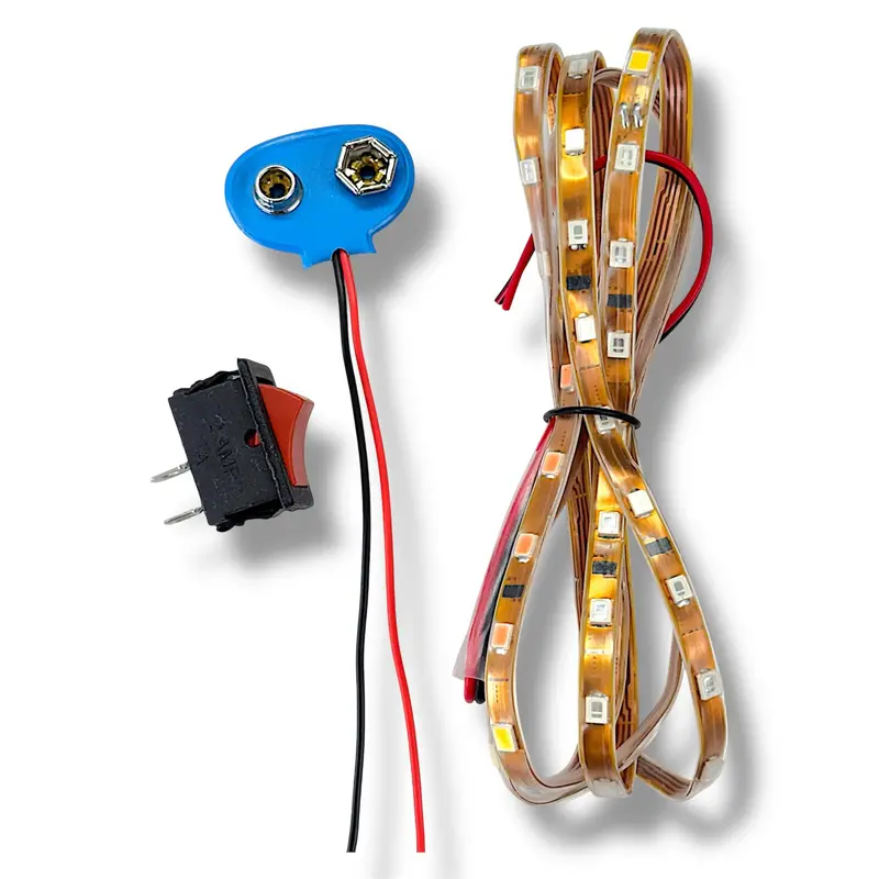 1 Meter Rgb Led Strip Light Kit | 9V - 12V Flexible Multicolor Running Strip With Controller For Home & Diy Projects 1