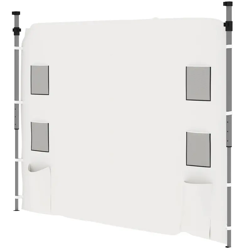 1-Pack Canopy Sidewall For 10' X 10' Canopy With 4 Mesh Bags & 2 Storage Pockets, White 1