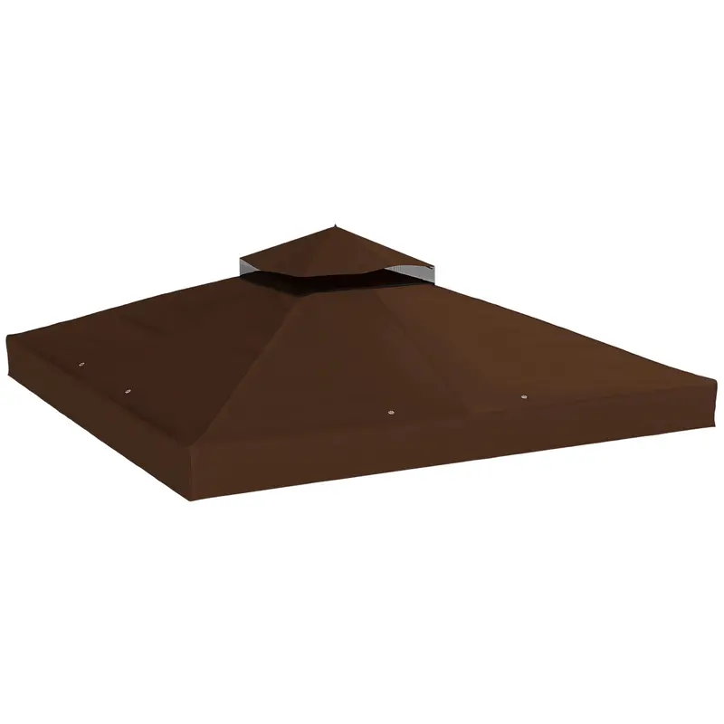 10' X 10' 2-Tier Gazebo Replacement Canopy Top Cover, Coffee 1