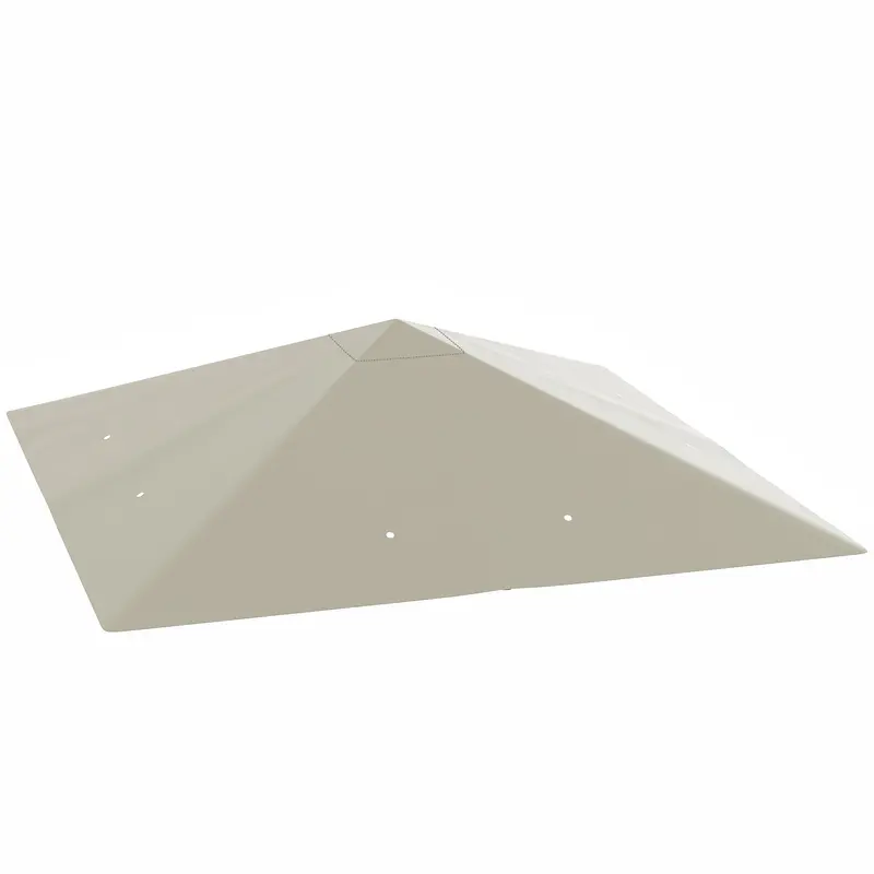 10' X 10' Gazebo Replacement Canopy Top Cover With Drain Holes, Grey 1