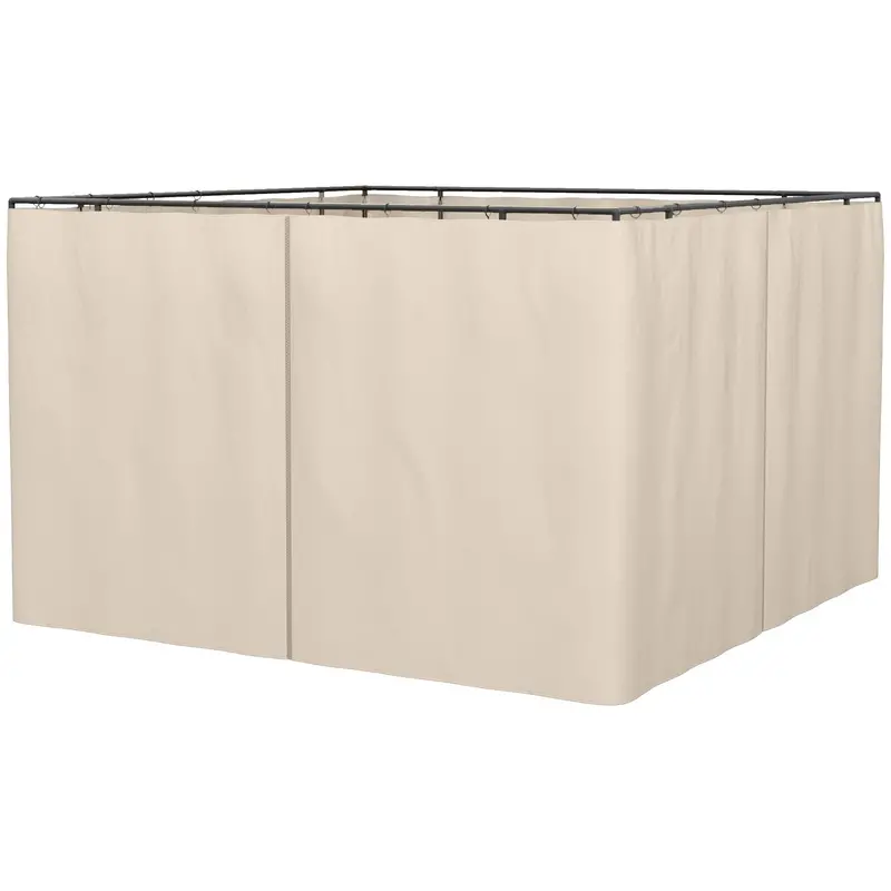 10' X 10' Universal Gazebo Sidewall Set (4 Panels) With Hooks, Beige 1
