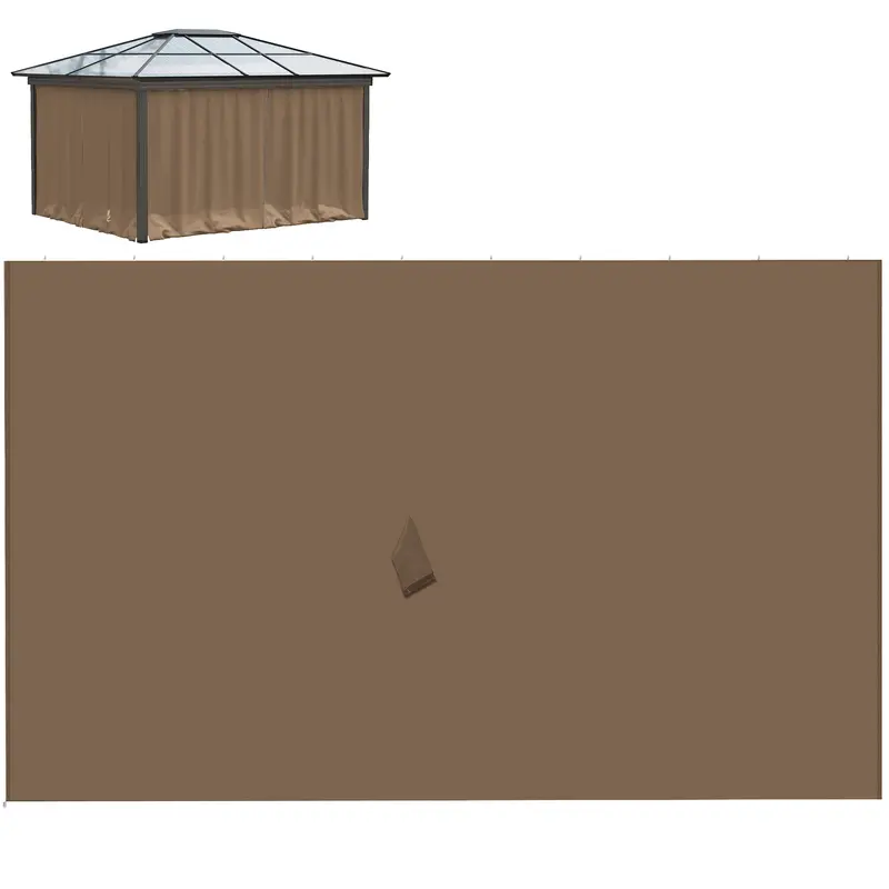 10' X 10' Universal Gazebo Sidewall Set (4 Panels) With Hooks, Brown 1