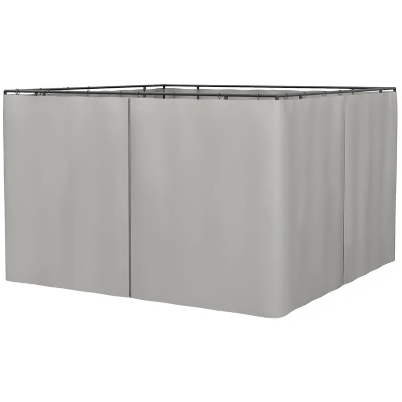 10' X 10' Universal Gazebo Sidewall Set (4 Panels) With Hooks, Light Grey 1