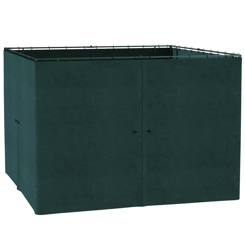 10' X 10' Universal Gazebo Sidewall Set (4 Panels) With Hooks, Slate Grey 1