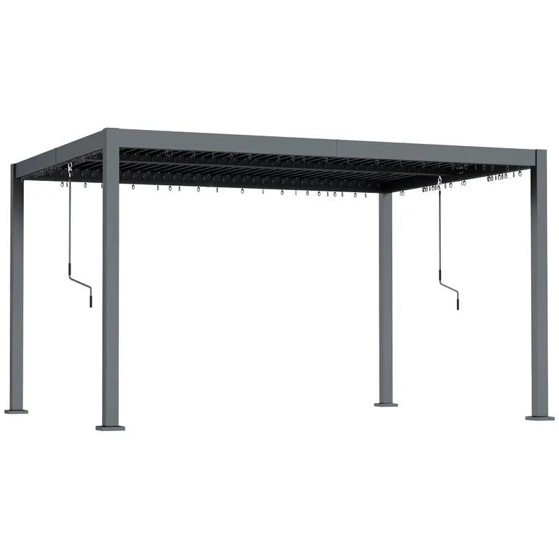 10' X 12' Louvered Pergola With Adjustable Metal Roof, Aluminum Frame 1