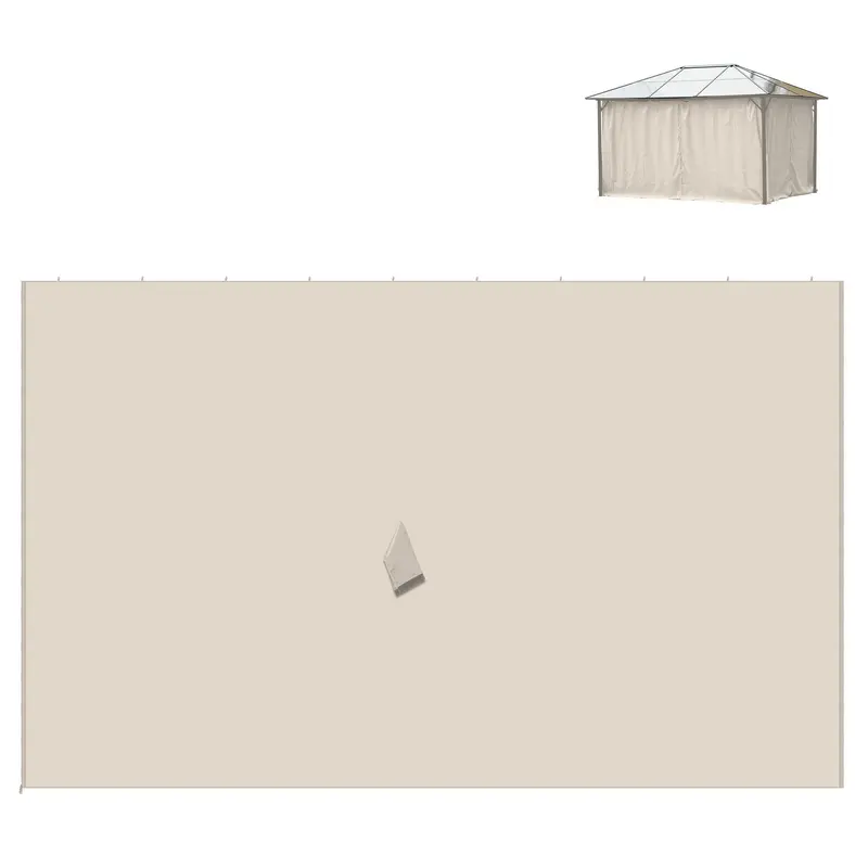 10' X 12' Universal Gazebo Sidewall Set (4 Panels) With Hooks, Beige 2
