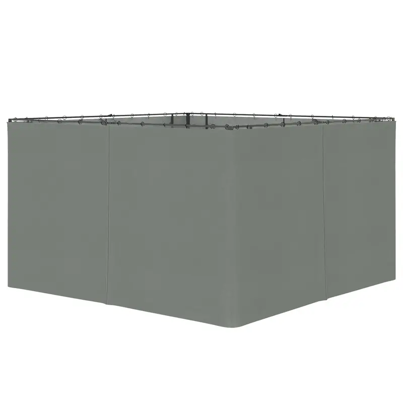 10' X 12' Universal Gazebo Sidewall Set (4 Panels) With Hooks, Dark Grey 2
