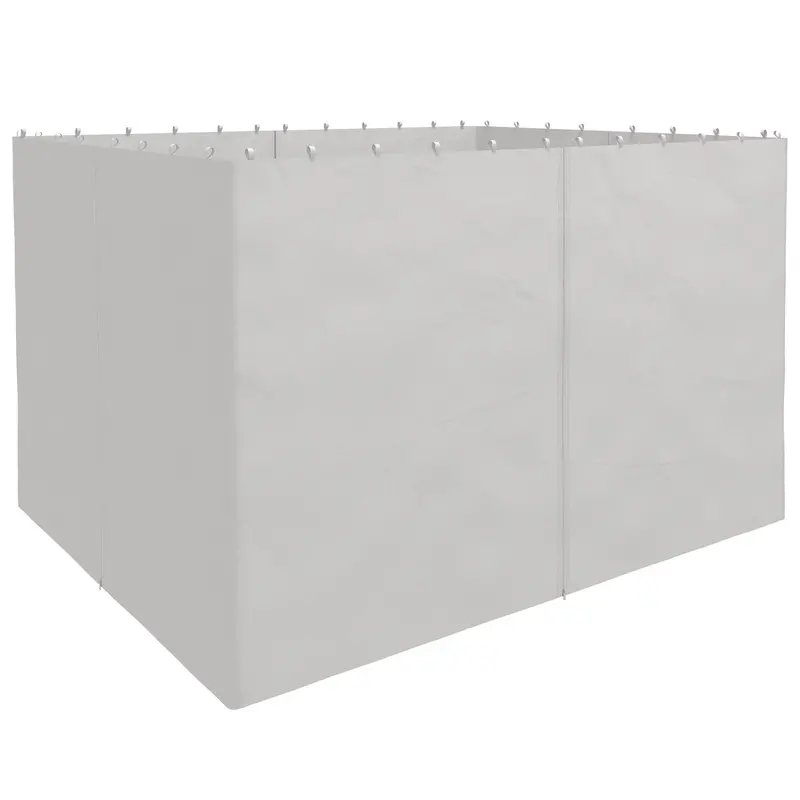 10' X 12' Universal Gazebo Sidewall Set (4 Panels) With Hooks, Light Grey 1