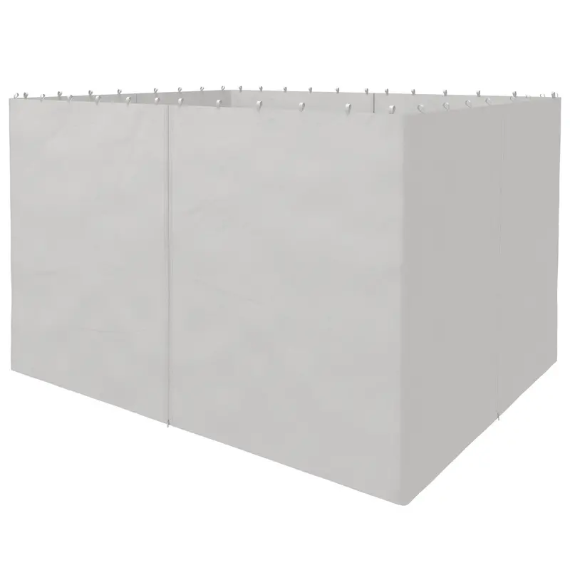 10' X 12' Universal Gazebo Sidewall Set (4 Panels) With Hooks, Light Grey 2