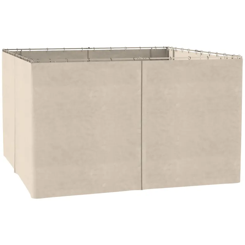 10' X 13' Universal Gazebo Sidewall Set (4 Panels) With Hooks, Beige 1
