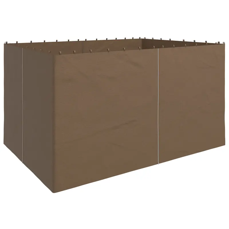 10' X 13' Universal Gazebo Sidewall Set (4 Panels) With Hooks, Dark Brown 1
