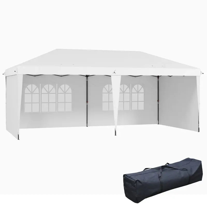 10' X 20' Outdoor Pop Up Canopy Tent With Carry Bag, White 1