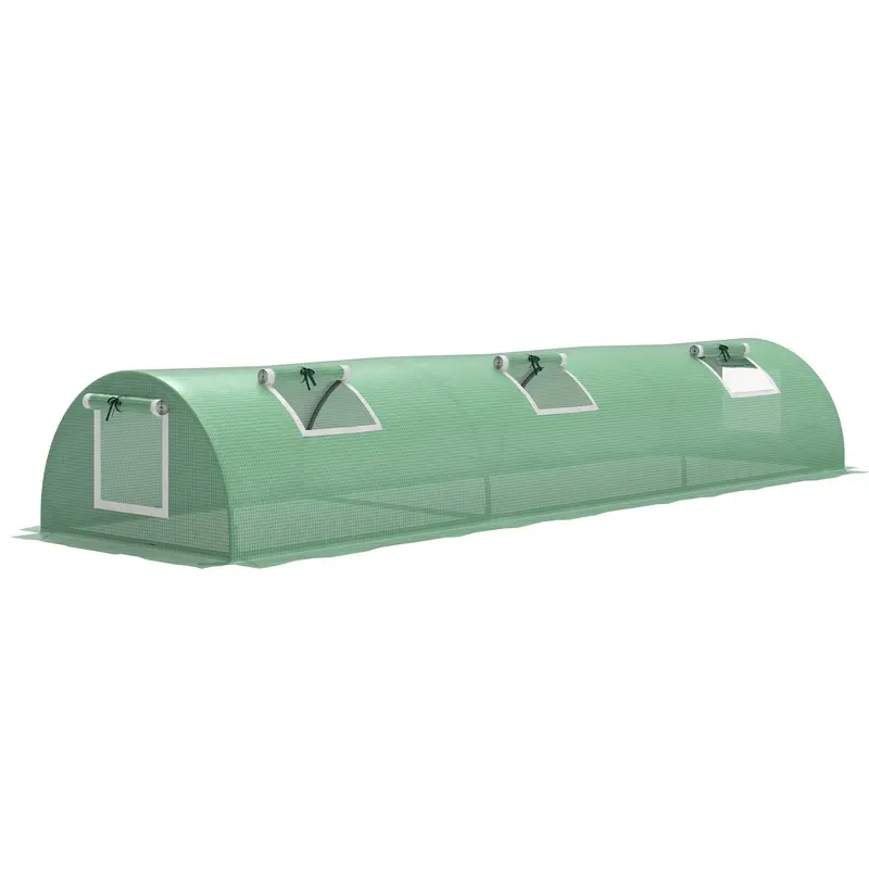 10' X 3' X 2' Portable Mini Greenhouse With 5 Mesh Windows, Green 1
