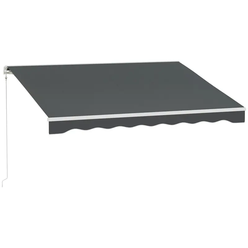 10' X 8' Electric Retractable Awning With Remote Control & Manual Crank Handle, Grey 1