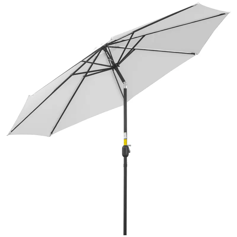 10' X 8' Round Market Umbrella With Crank And Tilt, White 1