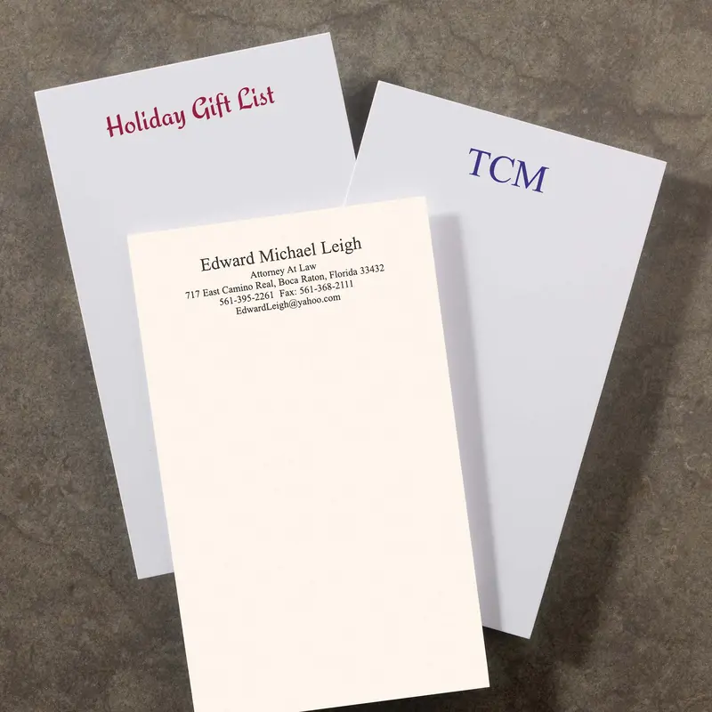 100 Personalized 3 X 5 Cards, Vertical Plain 1