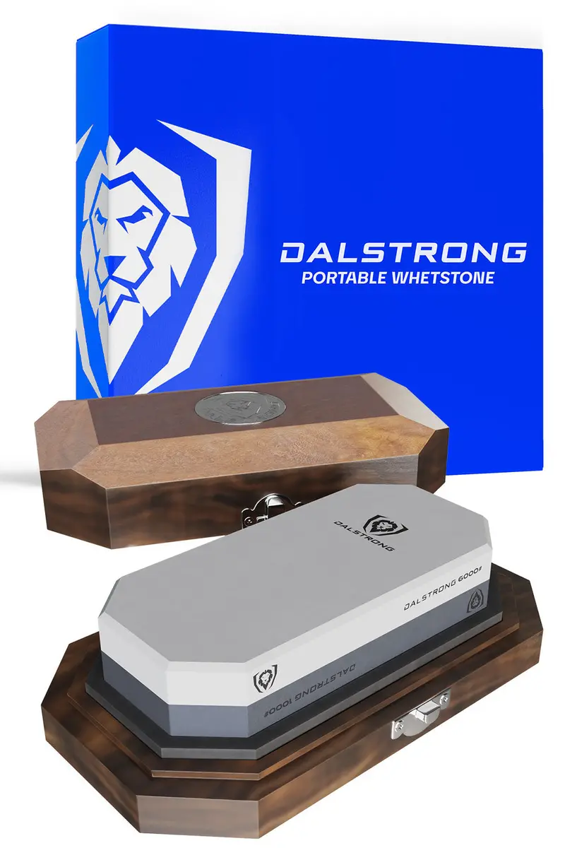 #1000 / #6000 Grit Combo With Oak Storage Box | Portable Whetstone Kit | Dalstrong © 1