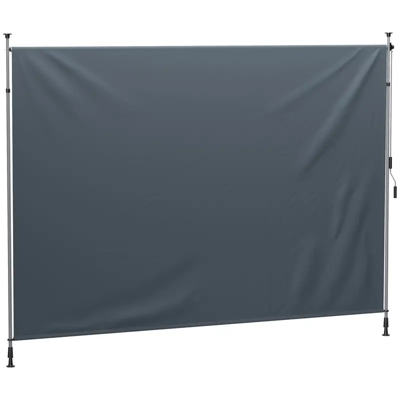 11.5' X 10' Retractable Patio Awning With Upf30+ & Water-Resistant Fabric, Dark Grey 1
