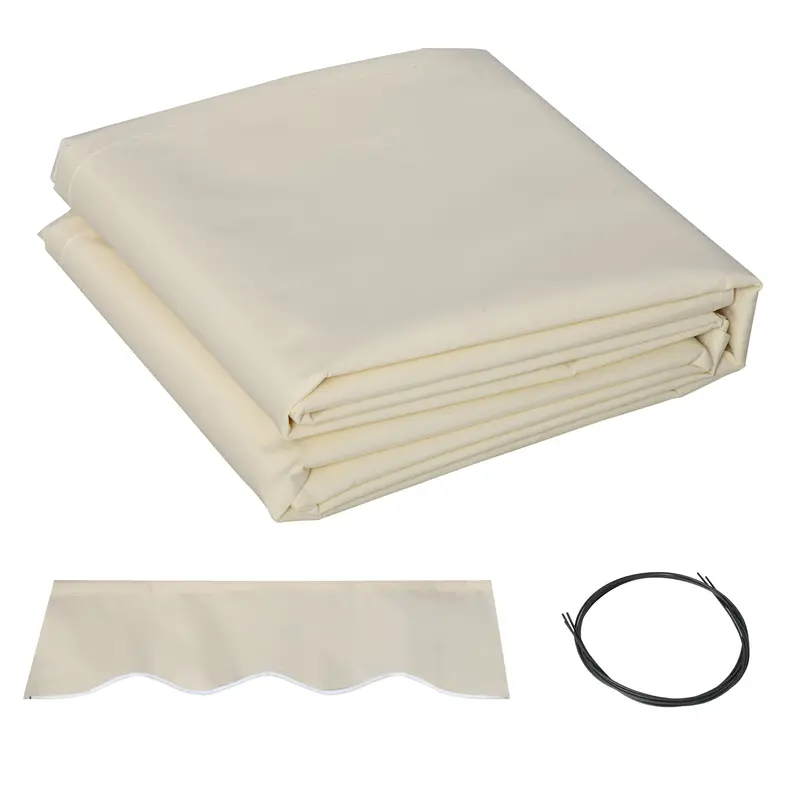 11' X 10' Retractable Awning Fabric Replacement, 280Gsm Uv Resistant Fabric, Cream White 1