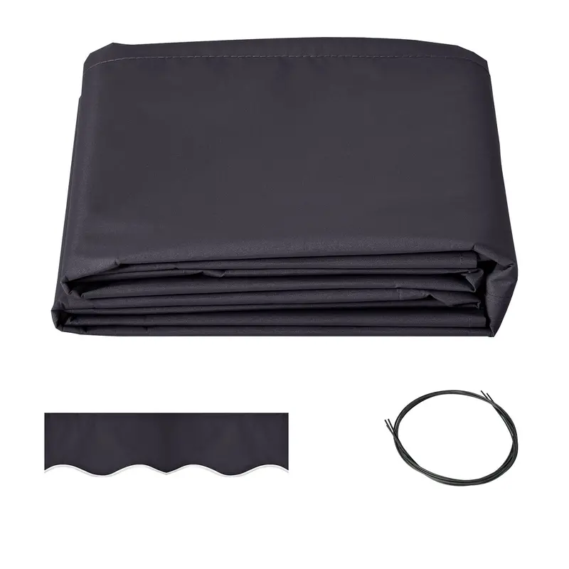 11' X 10' Retractable Awning Fabric Replacement, 280Gsm Uv Resistant Fabric, Grey 1