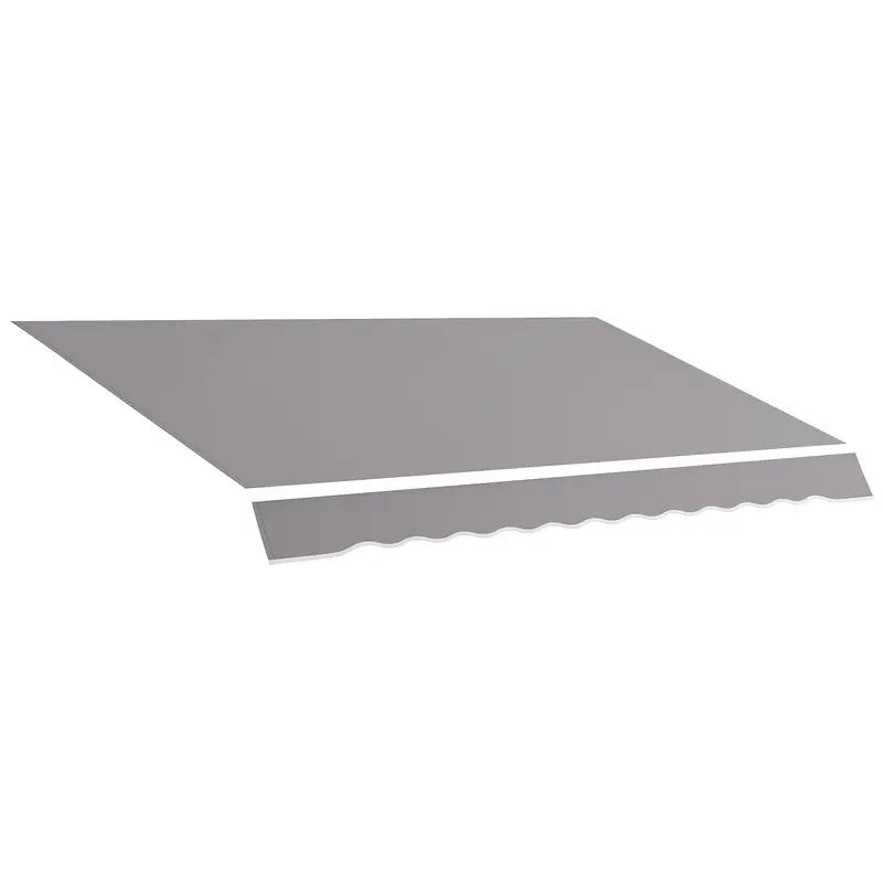 11' X 10' Retractable Awning Fabric Replacement, 280Gsm Uv Resistant Fabric, Light Grey 1