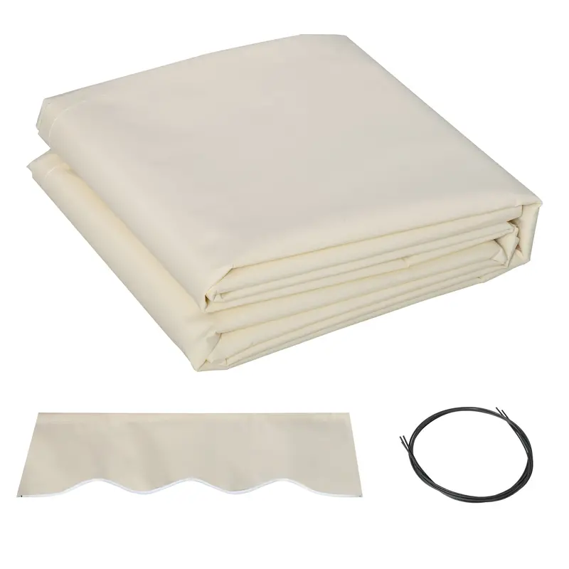11' X 8' Retractable Awning Fabric Replacement, 280Gsm Uv Resistant Fabric, Cream White 1