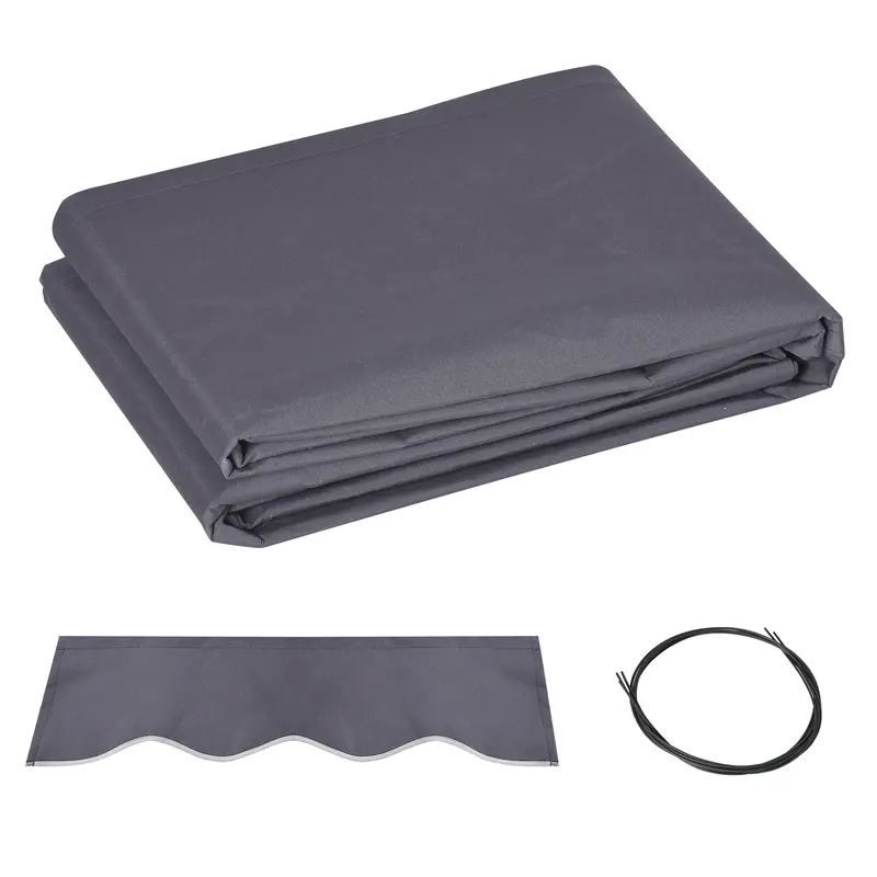 11' X 8' Retractable Awning Fabric Replacement, 280Gsm Uv Resistant Fabric, Grey 1
