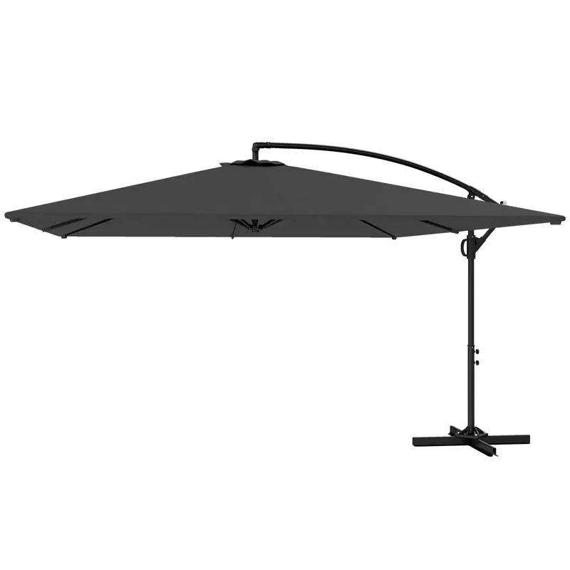 111" X 150.4" Cantilever Umbrella With 360° Rotation And Tilt, Grey 2