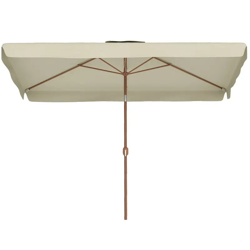 118.1" X 78.7" Patio Umbrella With Crank Handle And Adjustable Angle, Beige 2