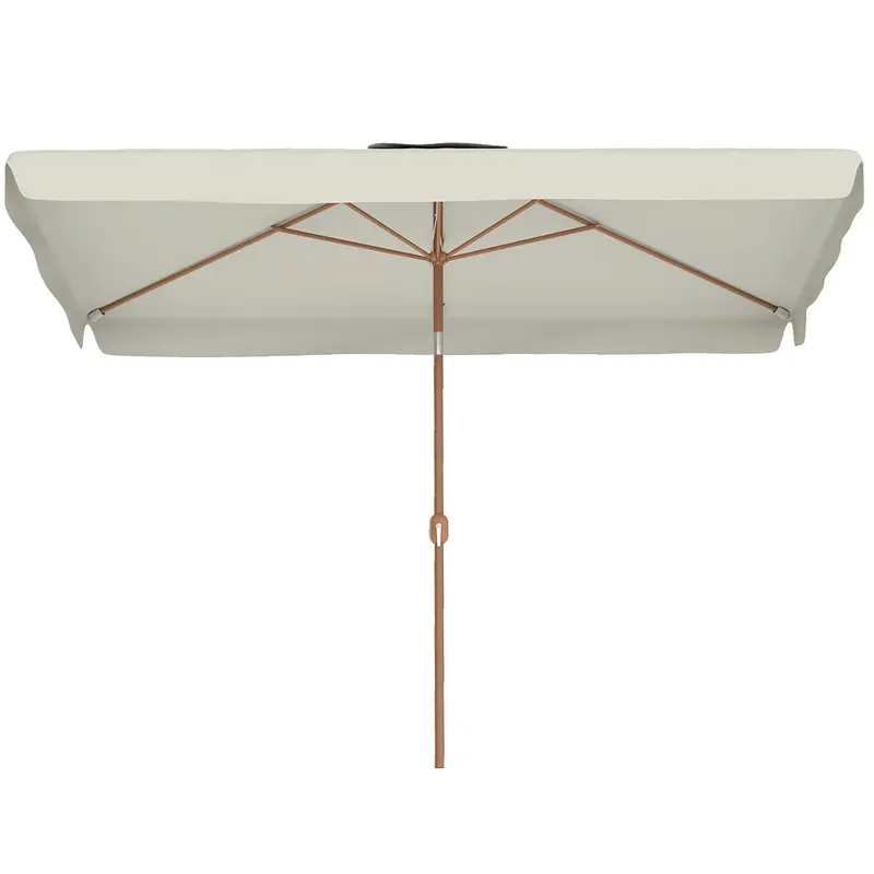 118.1" X 78.7" Patio Umbrella With Crank Handle And Adjustable Angle, White 2