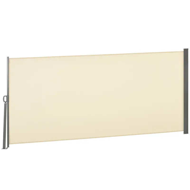 118" X 63" Retractable Side Awning With Uv & Wind Protection, Cream White 1