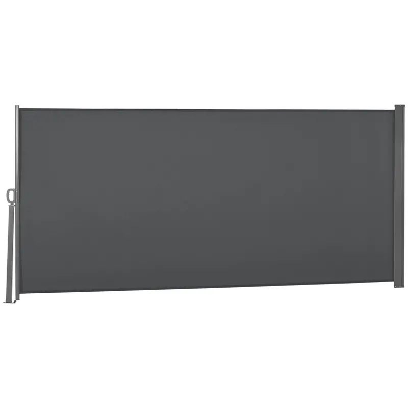 118" X 63" Retractable Side Awning With Uv & Wind Protection, Grey 2