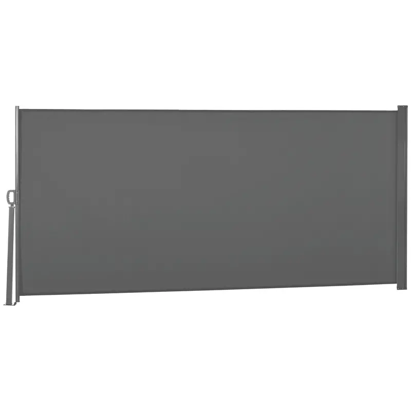 118" X 63" Retractable Side Awning With Uv & Wind Protection, Light Grey 1