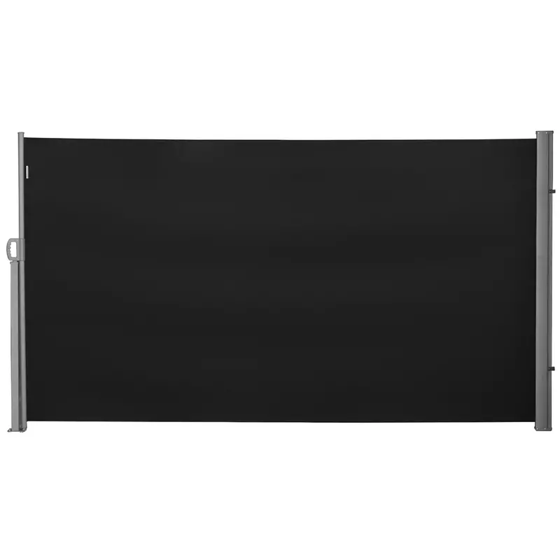 118" X 71" Retractable Side Awning With Uv & Wind Protection, Black 1