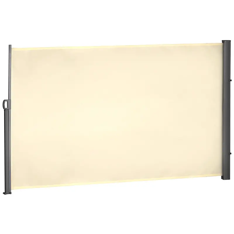 118" X 71" Retractable Side Awning With Uv & Wind Protection, Cream White 2