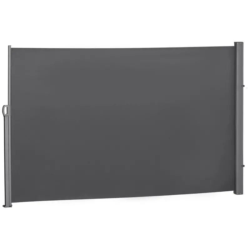 118" X 71" Retractable Side Awning With Uv & Wind Protection, Grey 2