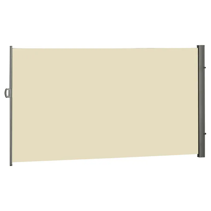 118" X 79" Retractable Side Awning With Uv & Wind Protection, Cream White 2