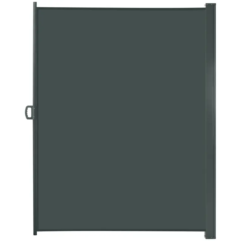 118" X 79" Retractable Side Awning With Uv & Wind Protection, Grey 1