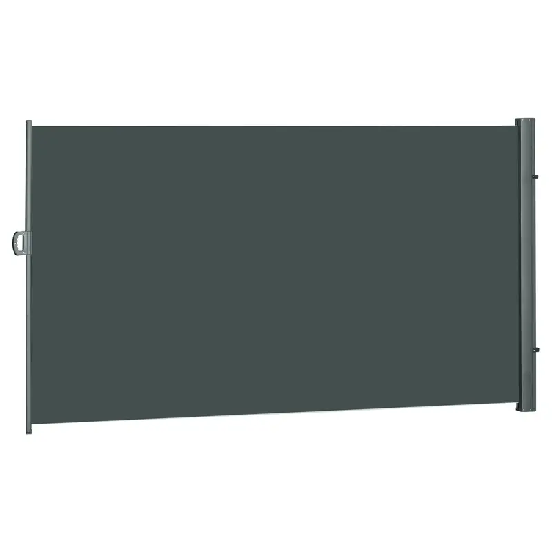 118" X 79" Retractable Side Awning With Uv & Wind Protection, Grey 2