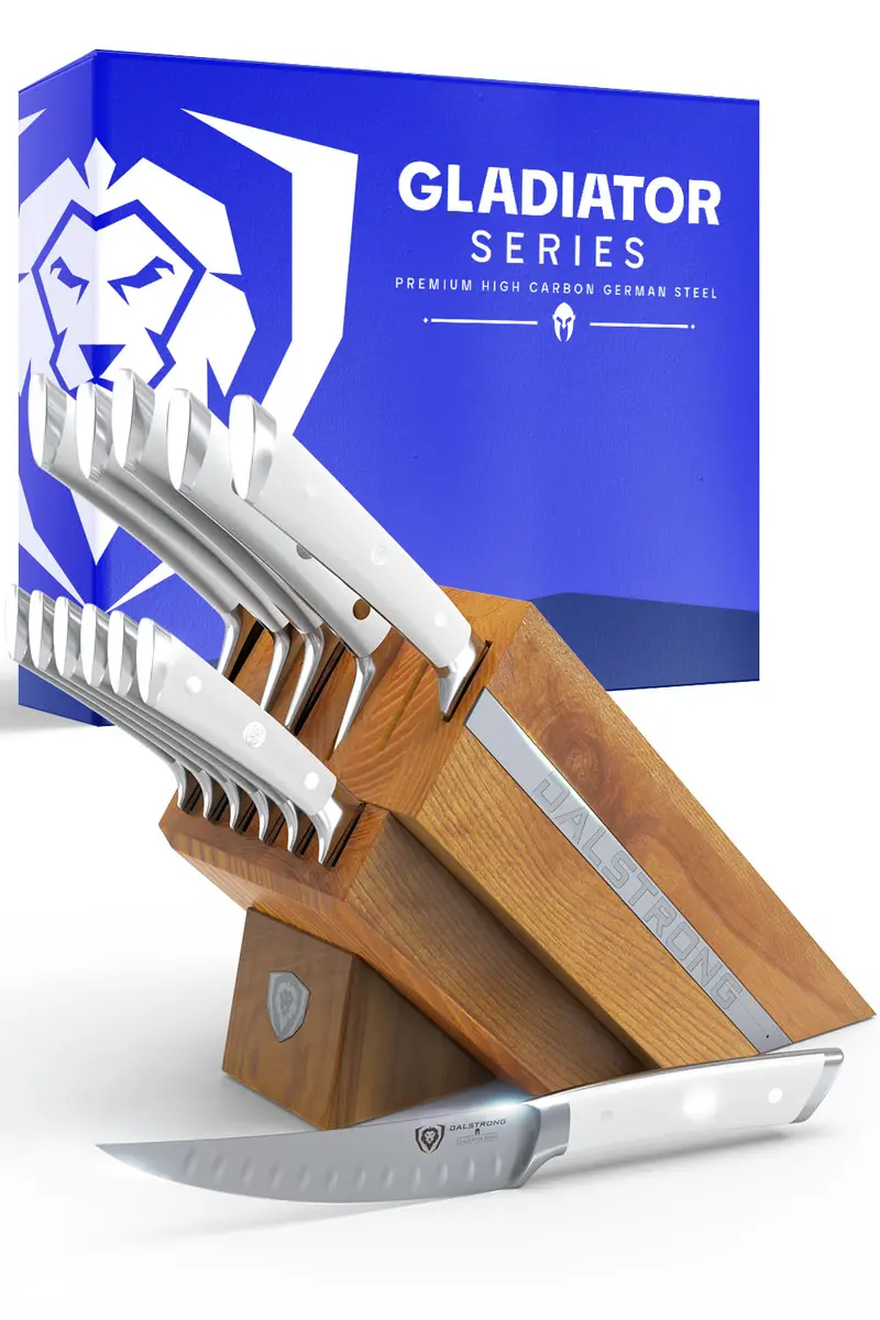 12-Piece Block Set | White Handles | Gladiator Series | Nsf Certified | Dalstrong © 1