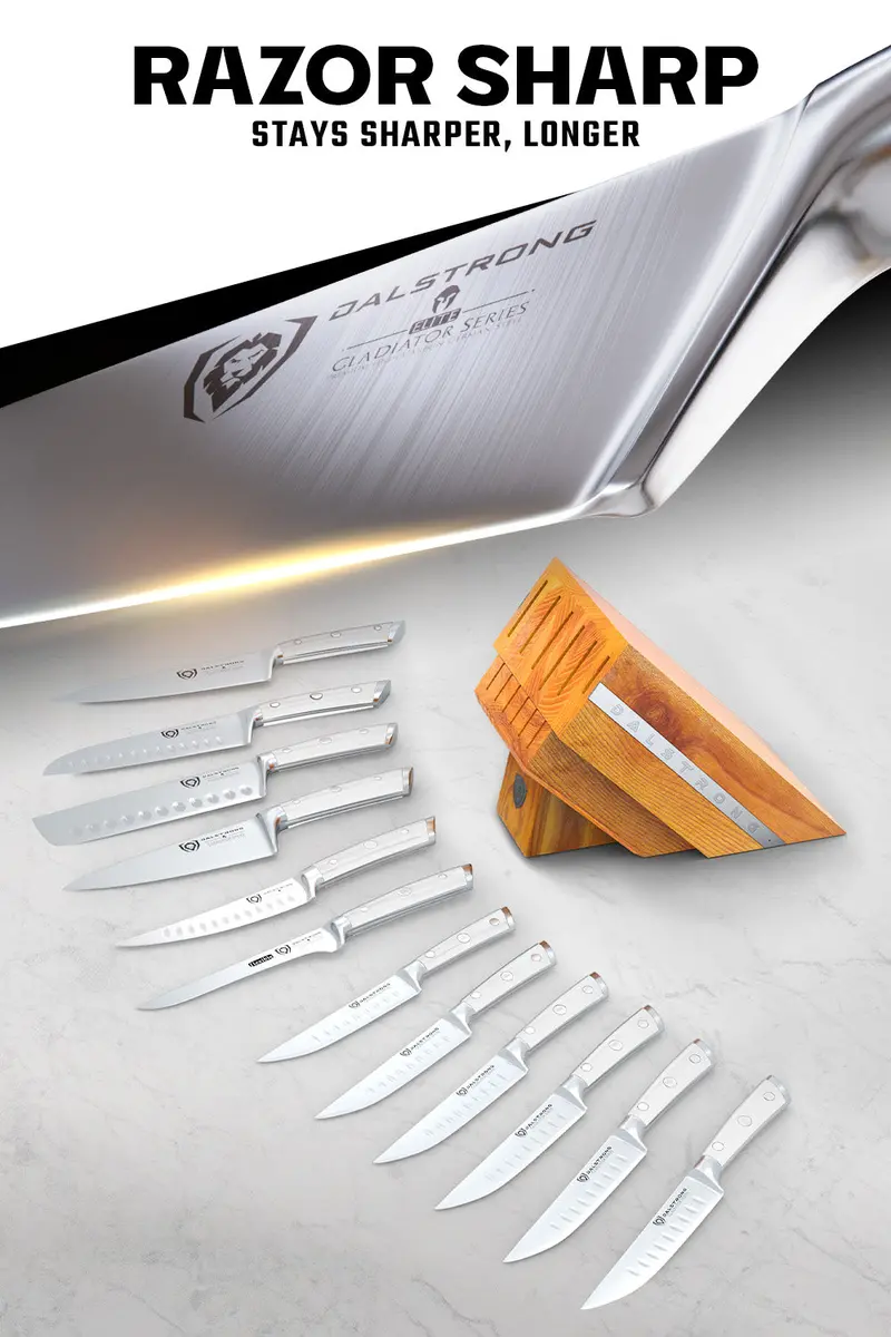 12-Piece Block Set | White Handles | Gladiator Series | Nsf Certified | Dalstrong © 2