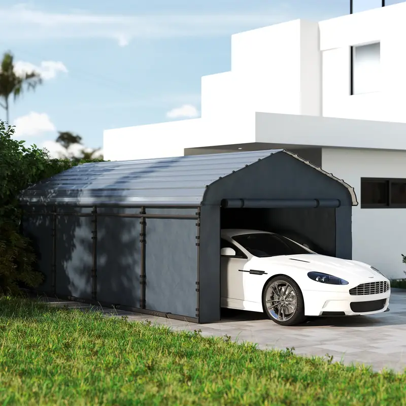 12' X 20' Heavy Duty Carport With Galvanized Roof & Removable Sidewalls 2