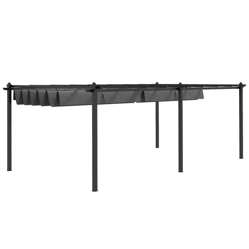 12' X 20' Retractable Pergola Canopy, Aluminum Frame Sun Shelter 2