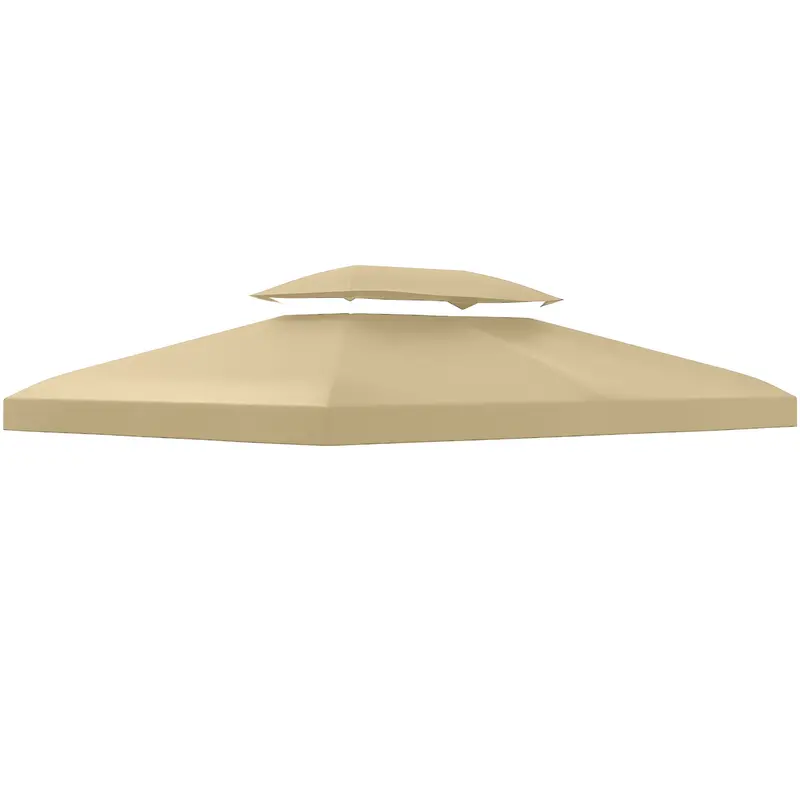 13.1' X 9.8' 2-Tier Gazebo Replacement Canopy (Top Only), Beige 1