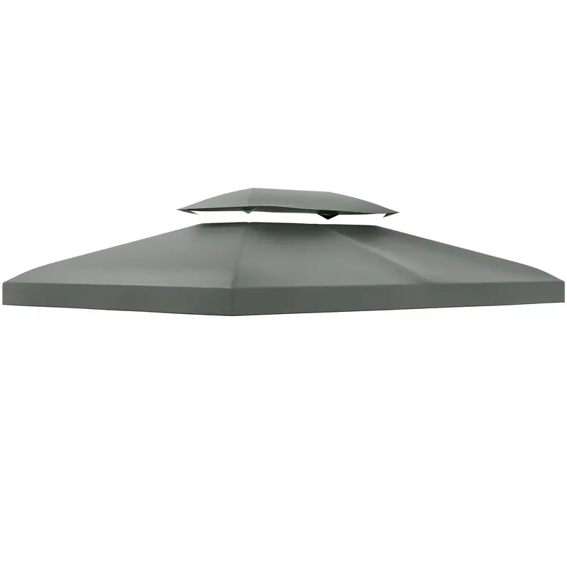 13.1' X 9.8' 2-Tier Gazebo Replacement Canopy (Top Only), Deep Grey 1