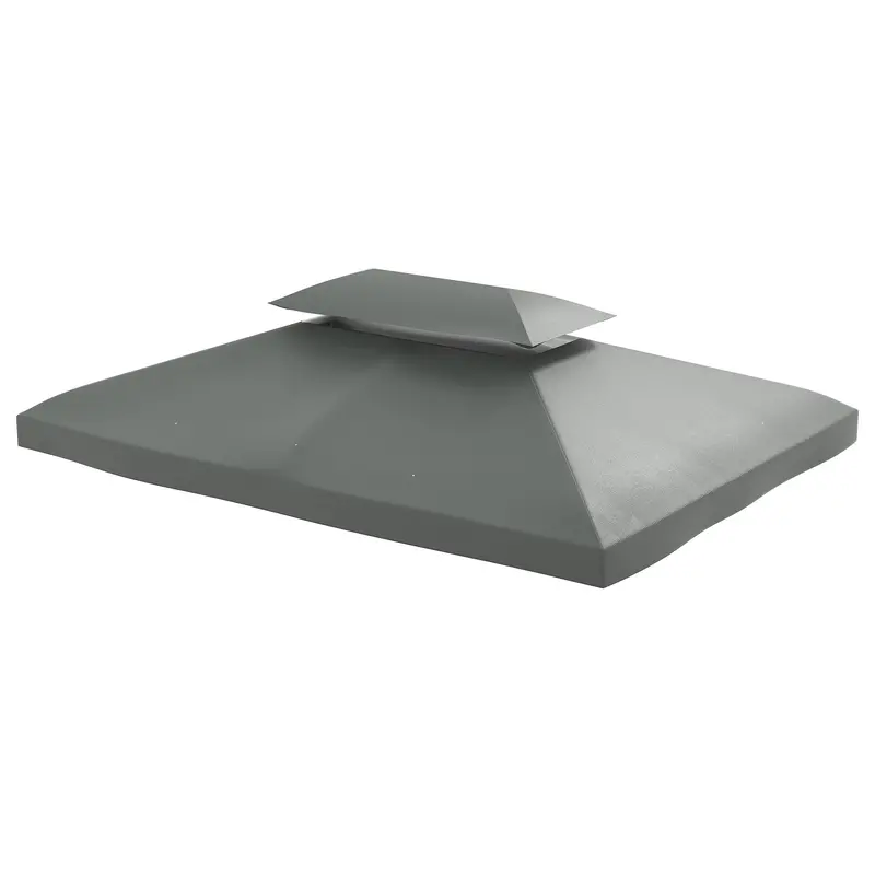 13.1' X 9.8' 2-Tier Gazebo Replacement Canopy (Top Only), Deep Grey 2