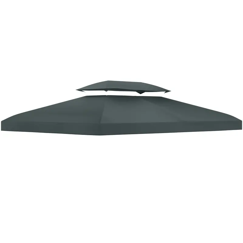 13.1' X 9.8' 2-Tier Gazebo Replacement Canopy (Top Only), Grey 1