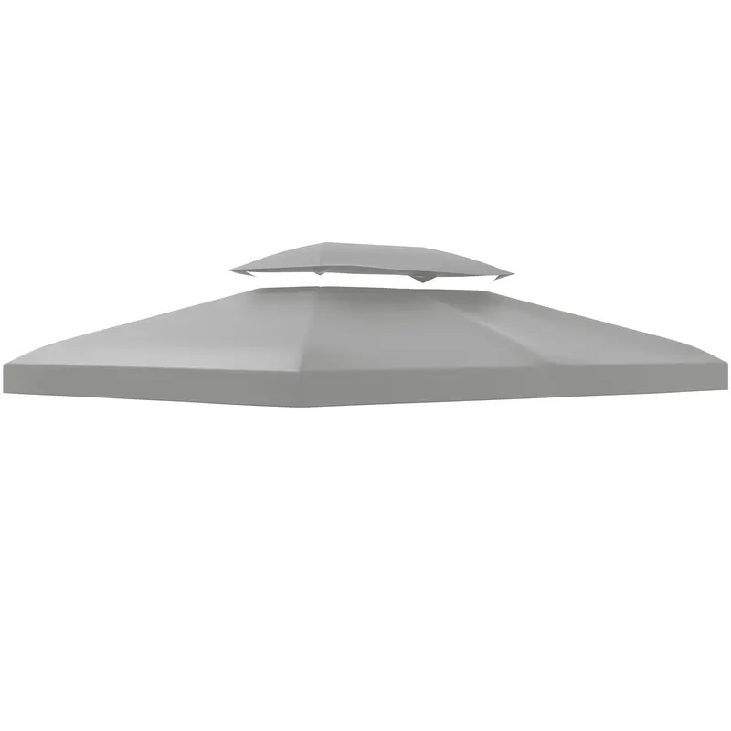 13.1' X 9.8' 2-Tier Gazebo Replacement Canopy (Top Only), Light Grey 1