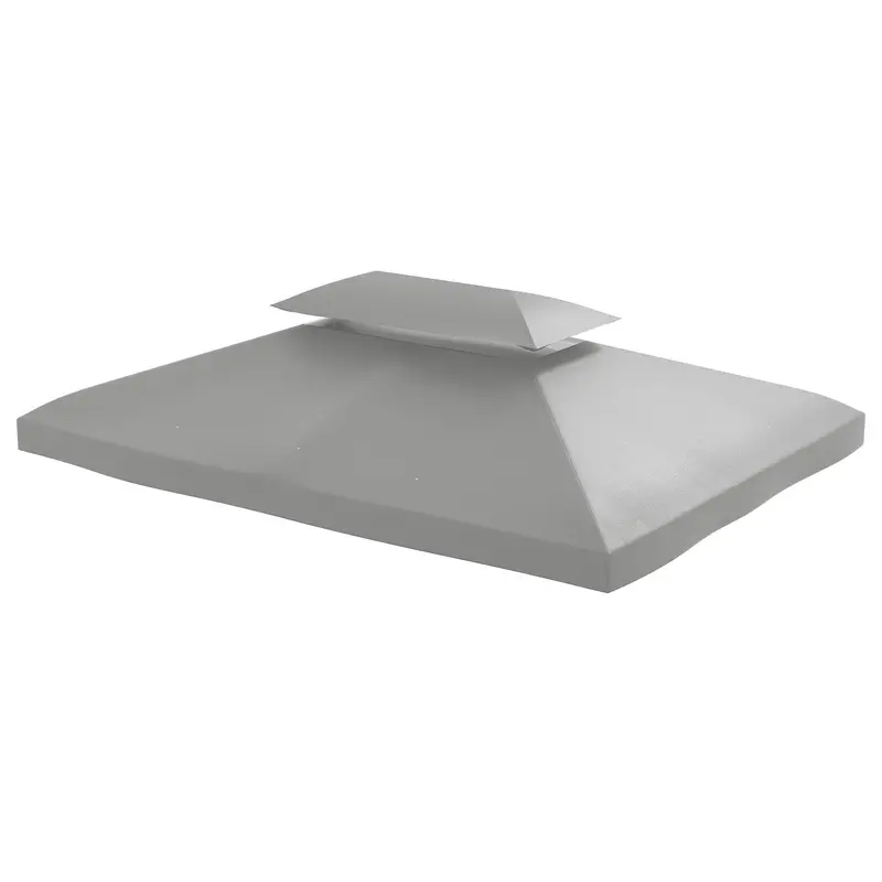 13.1' X 9.8' 2-Tier Gazebo Replacement Canopy (Top Only), Light Grey 2