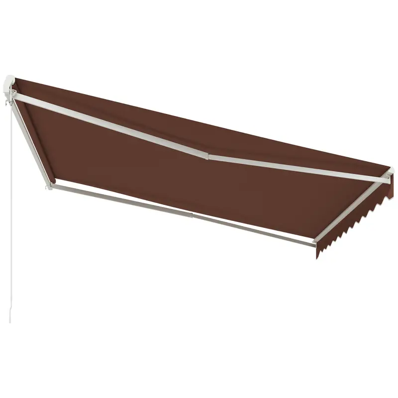 13' X 10' Electric Retractable Awning With Remote Control & Manual Crank Handle, Coffee 1